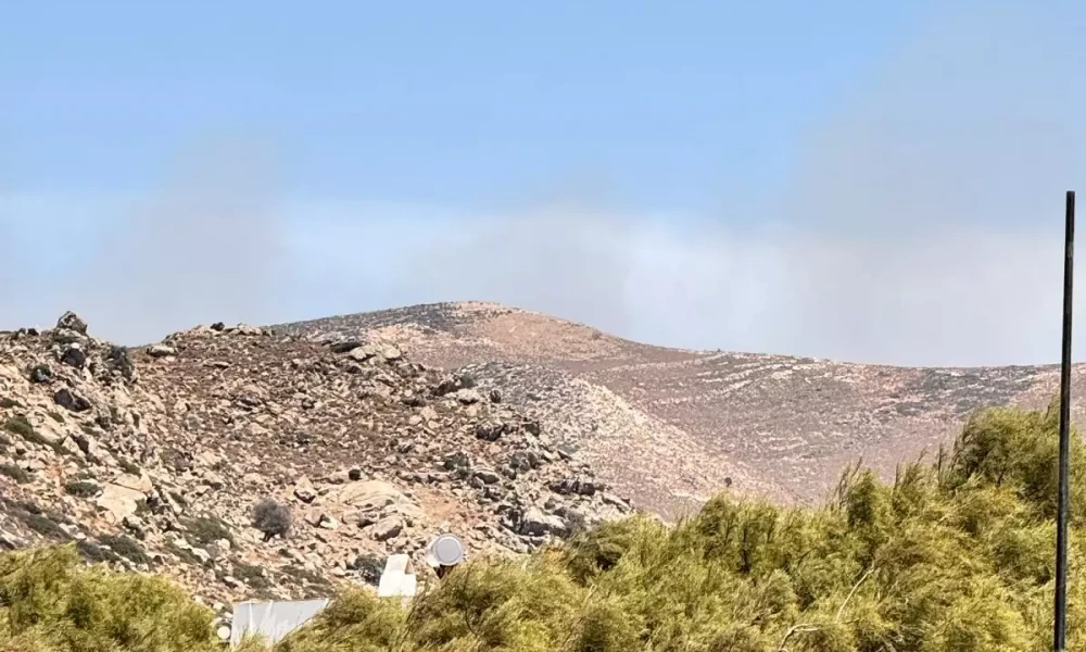Ξέσπασε φωτιά στην περιοχή Σαγκρί στη Νάξο- Εναέρια μέσα στο σημείο